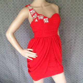 Alley Orange One Shoulder Dress
