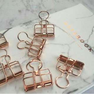 (INSTOCKS) Rose Gold Paper Binders
