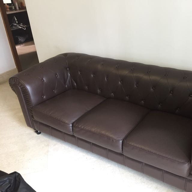 Benjamin Clical 3 Seater Pu Leather Sofa Furniture