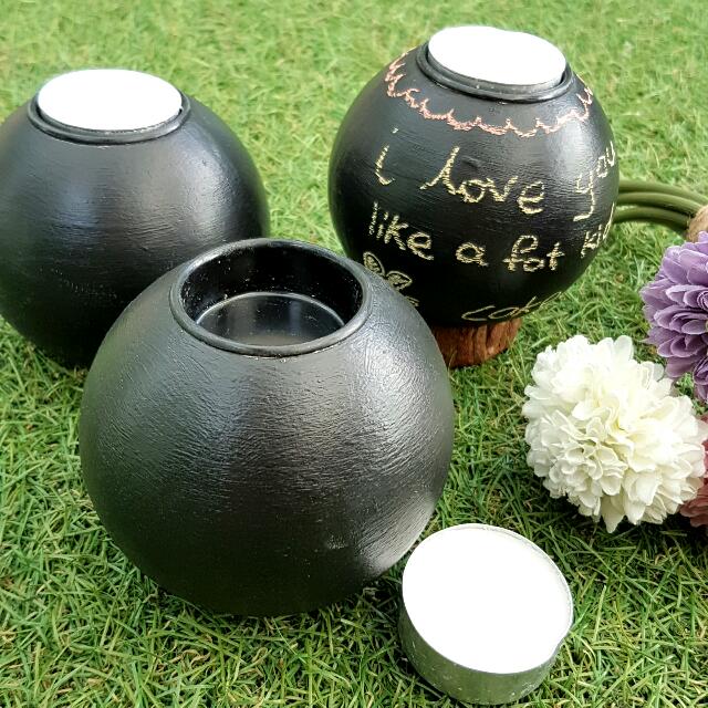 Chalkboard Candle Holder Design Craft Handmade Craft On Carousell