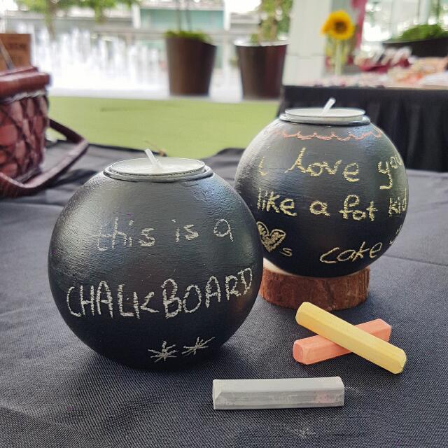 Chalkboard Candle Holder Design Craft Handmade Craft On Carousell