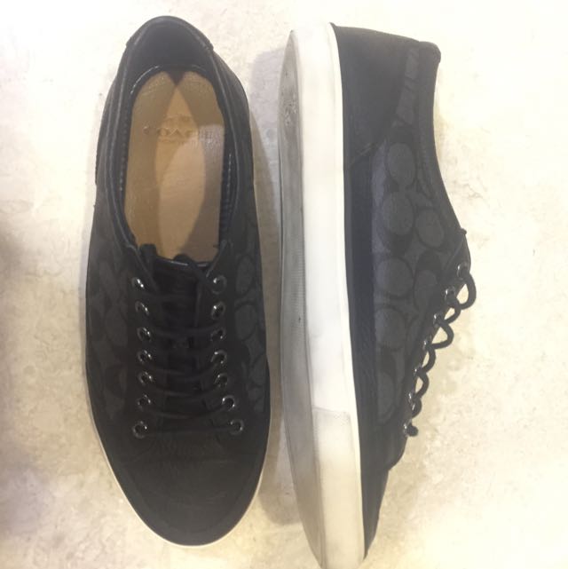 coach black leather sneakers