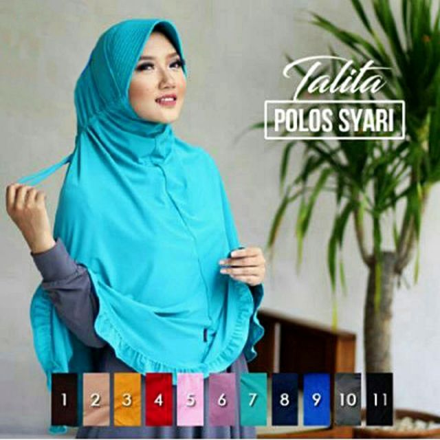 Hijab Khimar Jilbab Kerudung Bergo Talita Polos Syari Ori