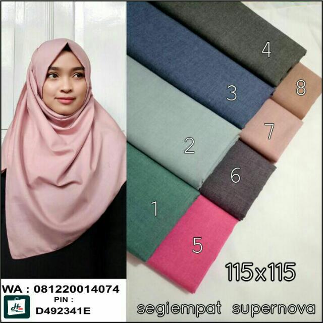 Kerudung Segiempat Katun Super Nova Bahan Halus Womens Fashion