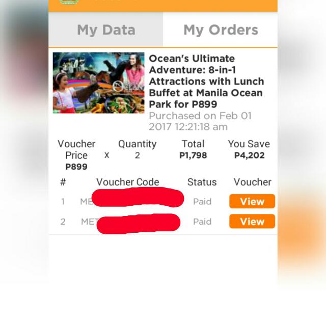 Oceanpark (Metrodeal Voucher) For 2, Tickets & Vouchers, Vouchers on