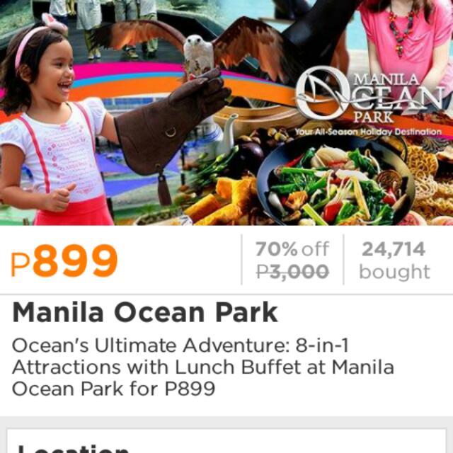 Oceanpark (Metrodeal Voucher) For 2, Tickets & Vouchers, Vouchers on
