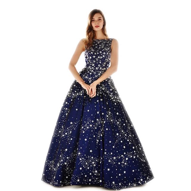 starry night themed gown