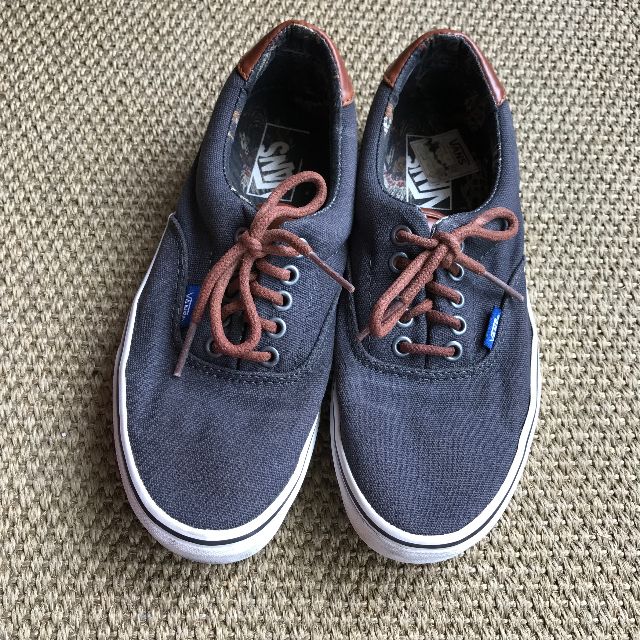 VANS GREY AND BROWN LEATHER TRIM SHOES IN MENS SIZE US7 Men s Fashion Footwear Dress Shoes on Carousell