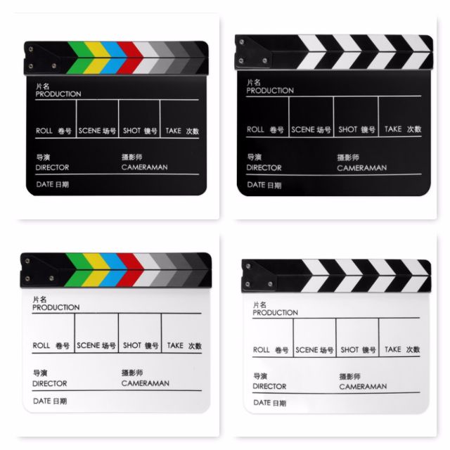Dry Erase Director's Slate / Filmklappe Aus Acryl – 25x30 Cm, Magnetisch, Mit Graviertem Text