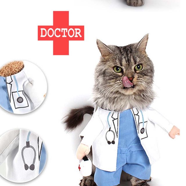 Cat Doctor Costume (Cute Pet Dog Cosplay Baju Doktor Kucing 