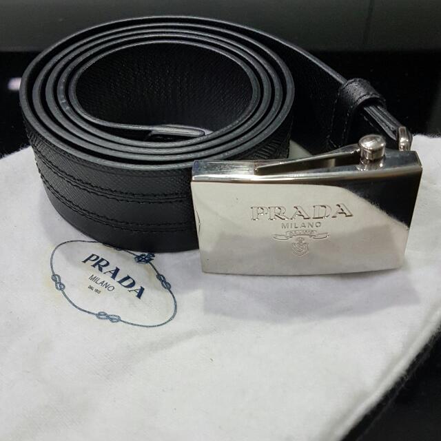 mens prada lap leather belt