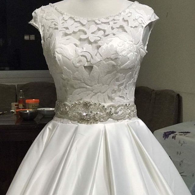 Satin Wedding Dress Women S Fashion Clothes Dresses Skirts On