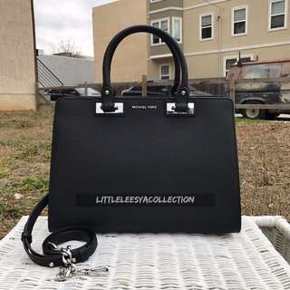 MICHAEL KORS QUINN LARGE SATCHEL IN BLACK