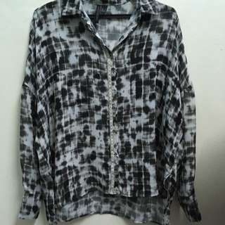 Mango black n loose blouse