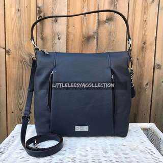 MICHAEL KORS CORINNE LARGE SHOULDER BAG IN NAVY/BLACK