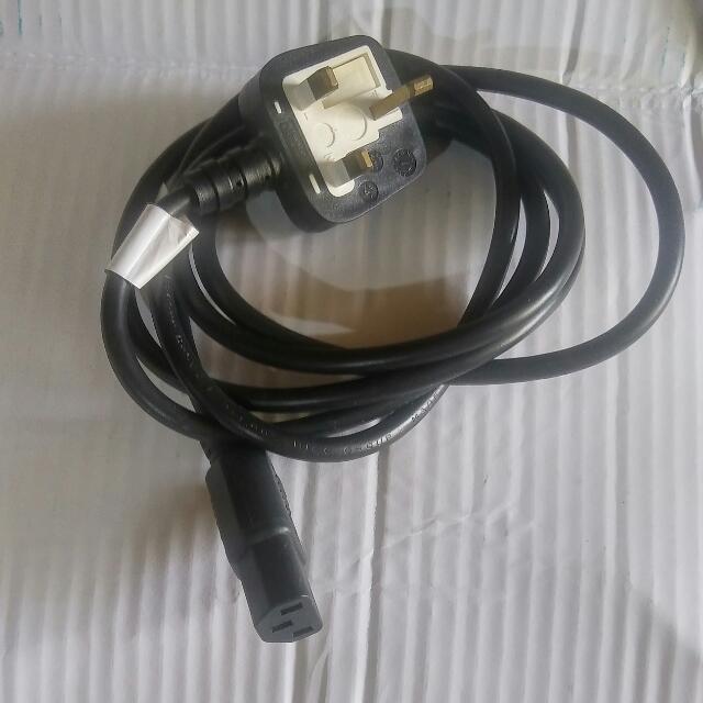 3 Pin Plug With Cable, Computers & Tech, Parts & Accessories, Cables ...