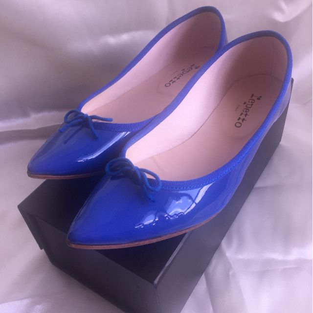 Pending Authentic REPETTO Brigitte Ballerina in Patent Leather Blue France Size 40 Almost New