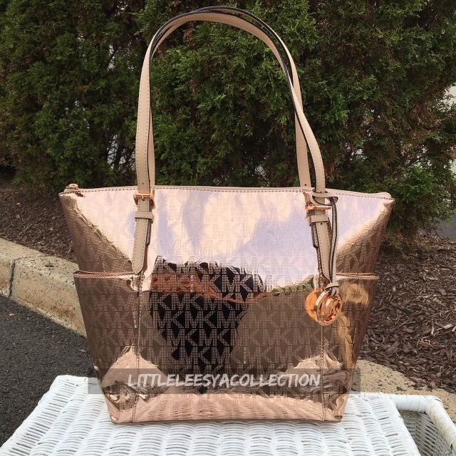 Michael kors online rose gold tote