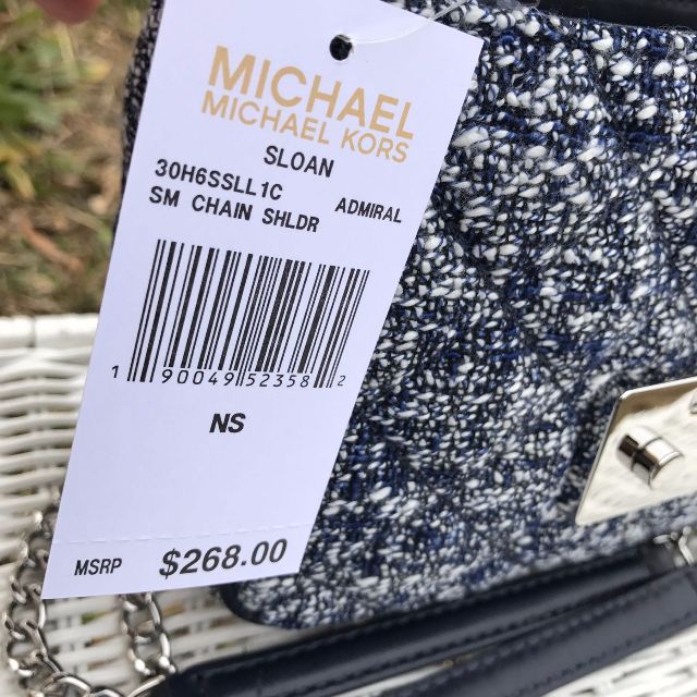 MICHAEL KORS SLOAN SMALL CHAIN SHOULDER BAG IN BLUE ADMIRAL