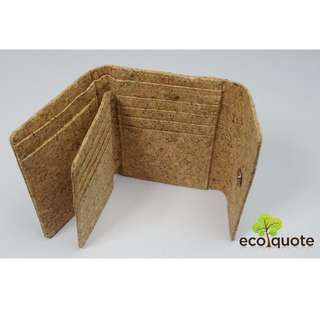 EcoQuote Tri Fold In Wallet Handmade Cork Material