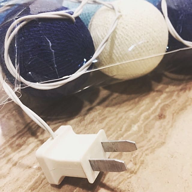 *Blue And White* Cotton Ball Fairy Lights, Furniture & Home Living