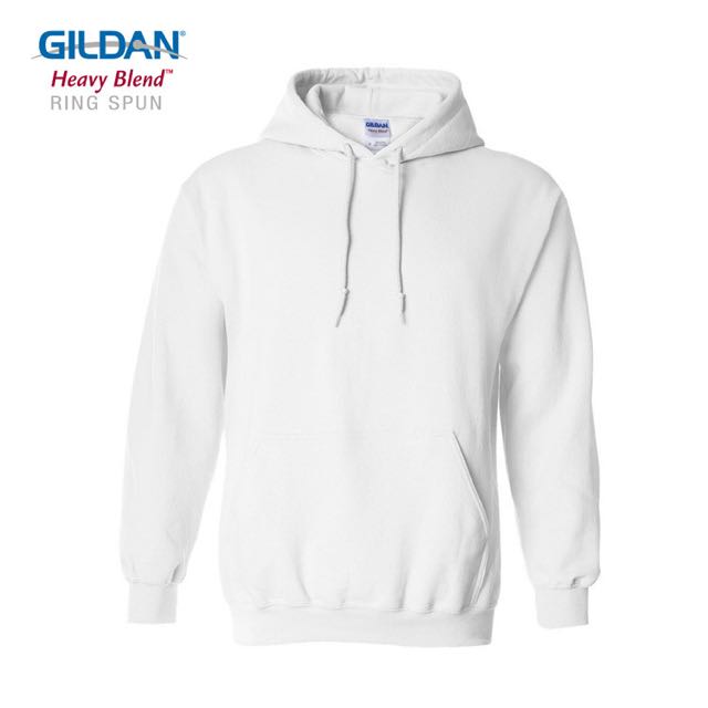 Gildan Hoodie White, Men's Fashion, Tops u0026 Sets, Hoodies on Carousell