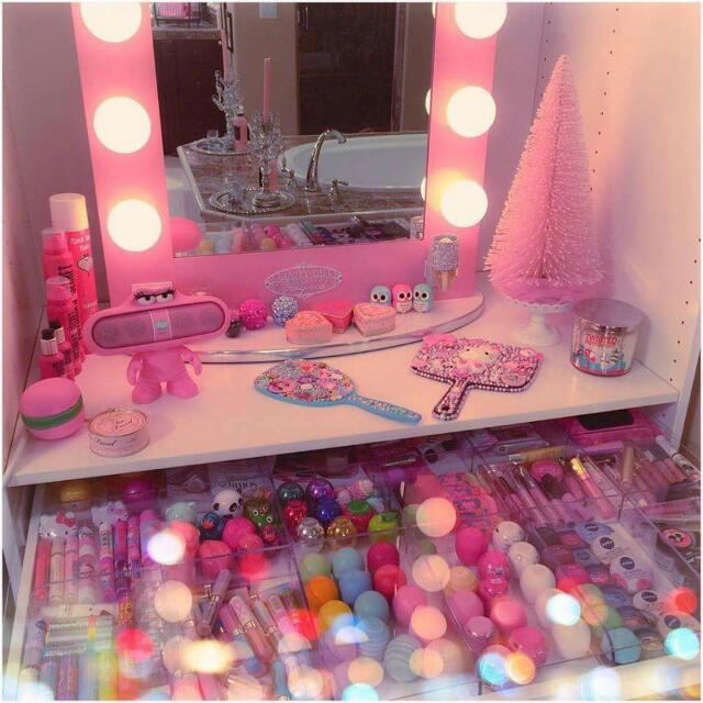 Pink Vanity Mirror Furniture Home Decor On Carousell