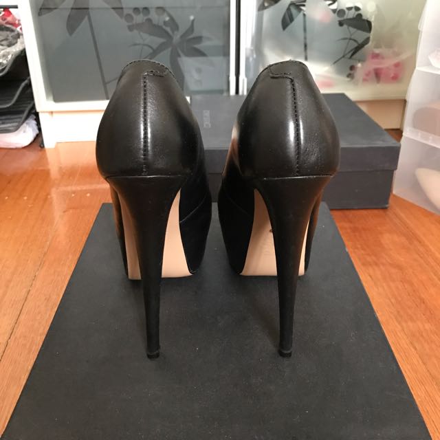 Tony Bianco Tuscan Black Platform Leather Pump Heels AUS SIZE 8, Women ...