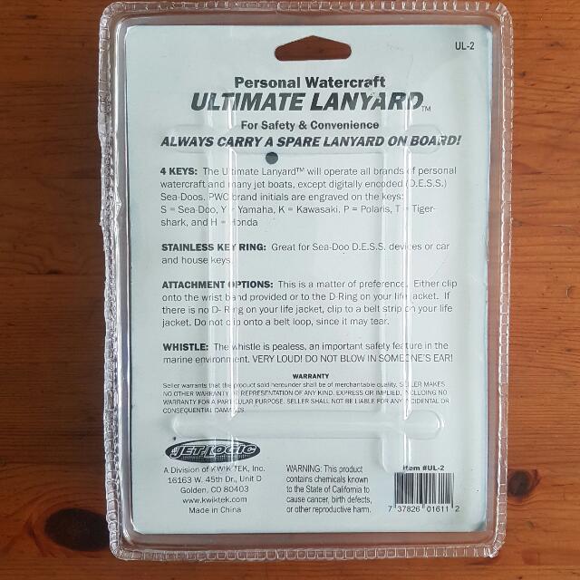 Jet Logic Personal Watercraft (PWC) Ultimate Safety Lanyard, Boat Kill