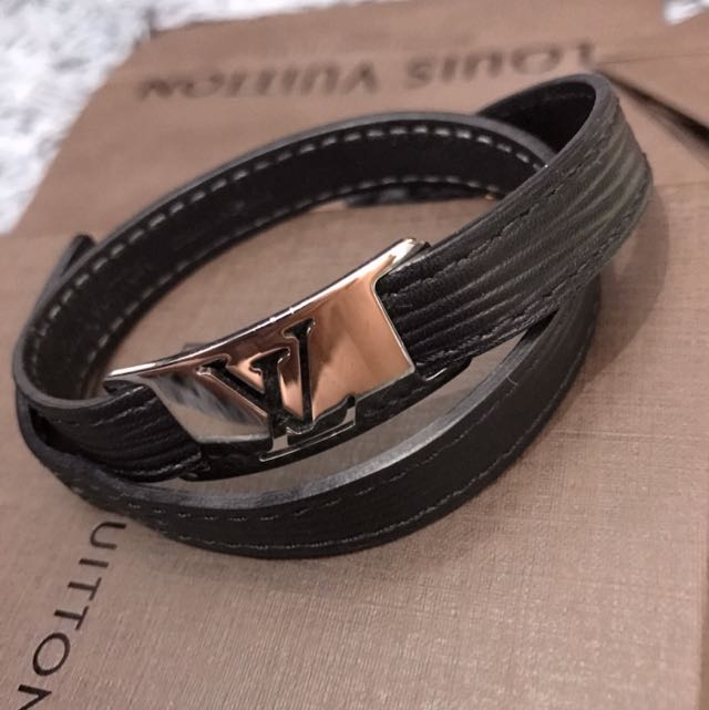 Louis Vuitton bracelet in brown leather LtoV double tour