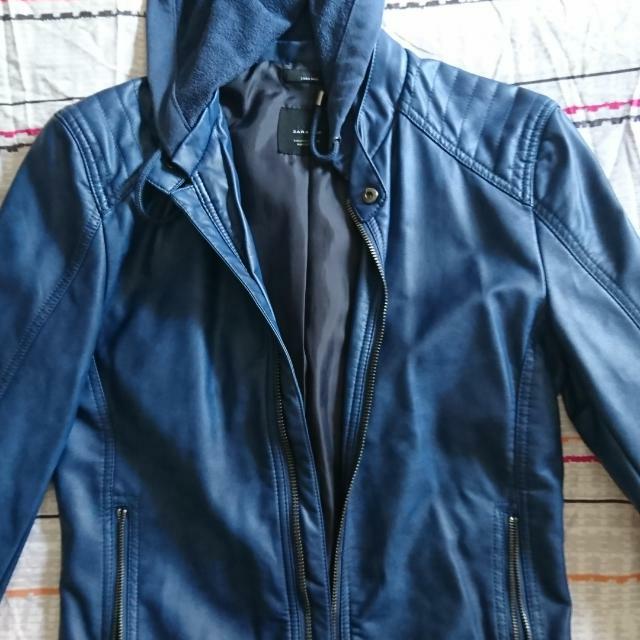 Zara PU Leather Jacket Men Blue, Men's Fashion, Tops u0026 Sets, Formal Shirts  on Carousell