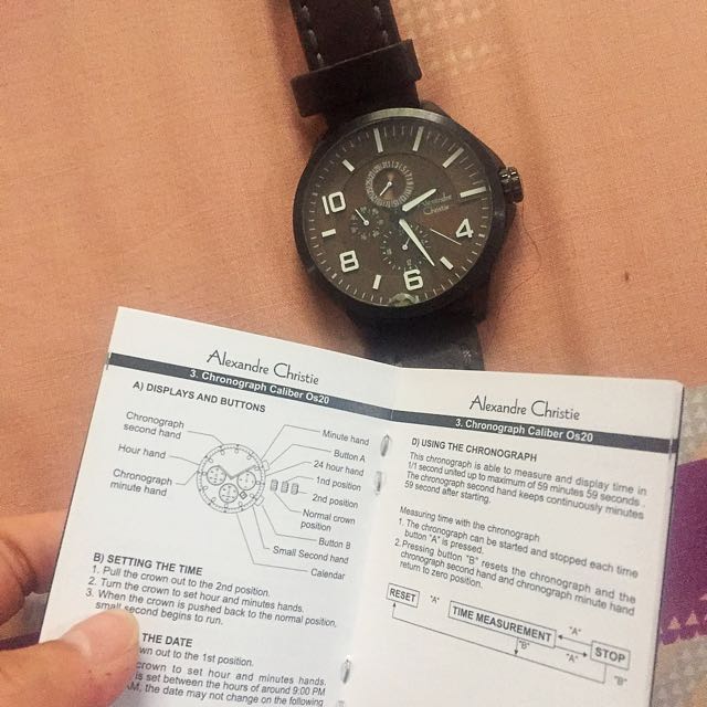 REPRICE Alexandre Christie Chrono Men Watch Leather Strap