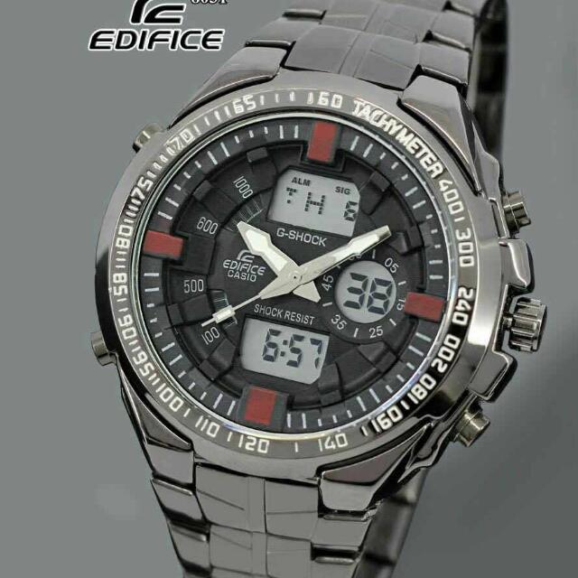 Casio Edifice Double Time Watch Men s Fashion Watches Accessories Watches on Carousell