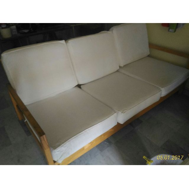 Reserved IKEA 3 seater wooden frame sofa Queen Foam Mattress in
