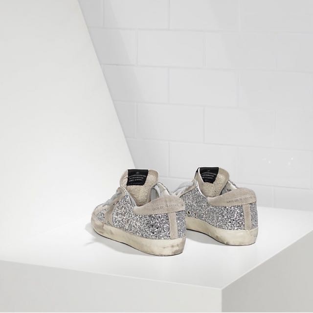GOLDEN GOOSE DB SUPER STAR SNEAKERS IN ALL OVER GLITTER SMEARED