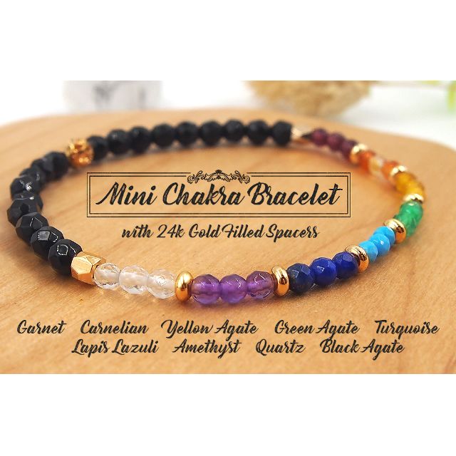 Handmade Dainty Chakra Healing Gemstone bracelet using 3mm Garnet