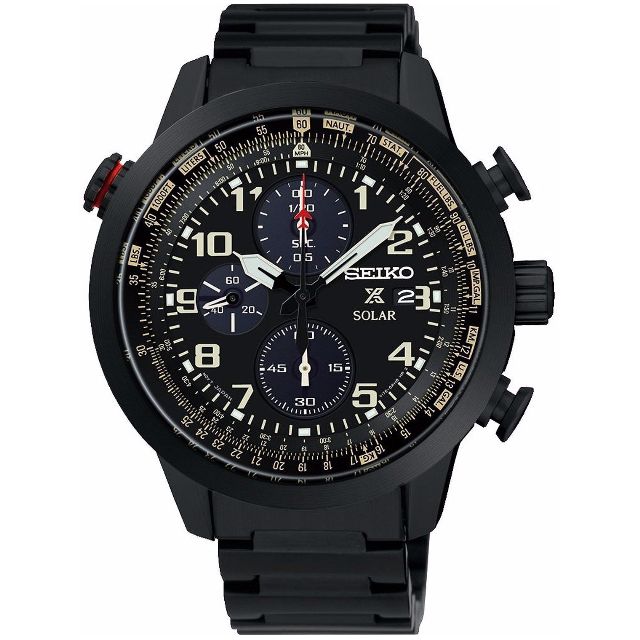 SSC419P1 - SEIKO PROSPEX AVIATOR NEW MENS ALL BLACK SOLAR CHRONOGRAPH  WATCH, Men's Fashion, Watches & Accessories, Watches on Carousell