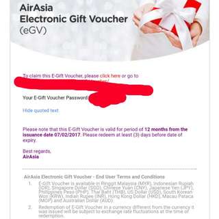 AirAsia Gift e-Voucher 200,000