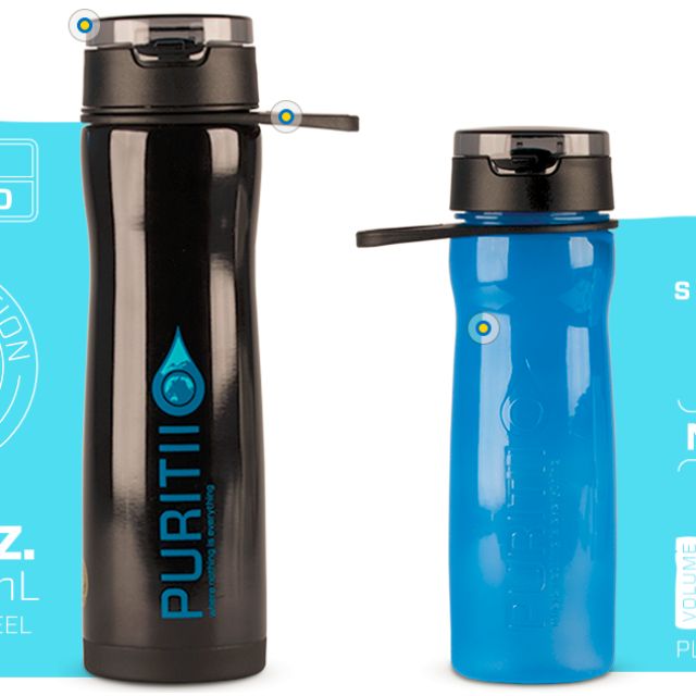 Brand New Ariix Puritii Portable Water Filter Bottle Water Bottle With Filter Travel Travel Essentials Outdoor Camping On Carousell