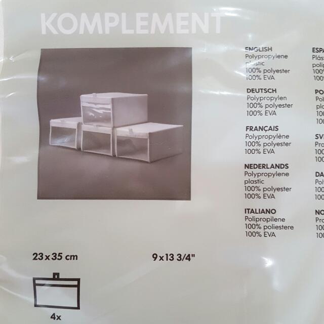 IKEA Komplement Storage Boxes (4 Per Set), Furniture & Home Living