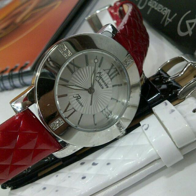 Alexandre Christie Ac2589 Jam Tangan Wanita Kulit Coklat 