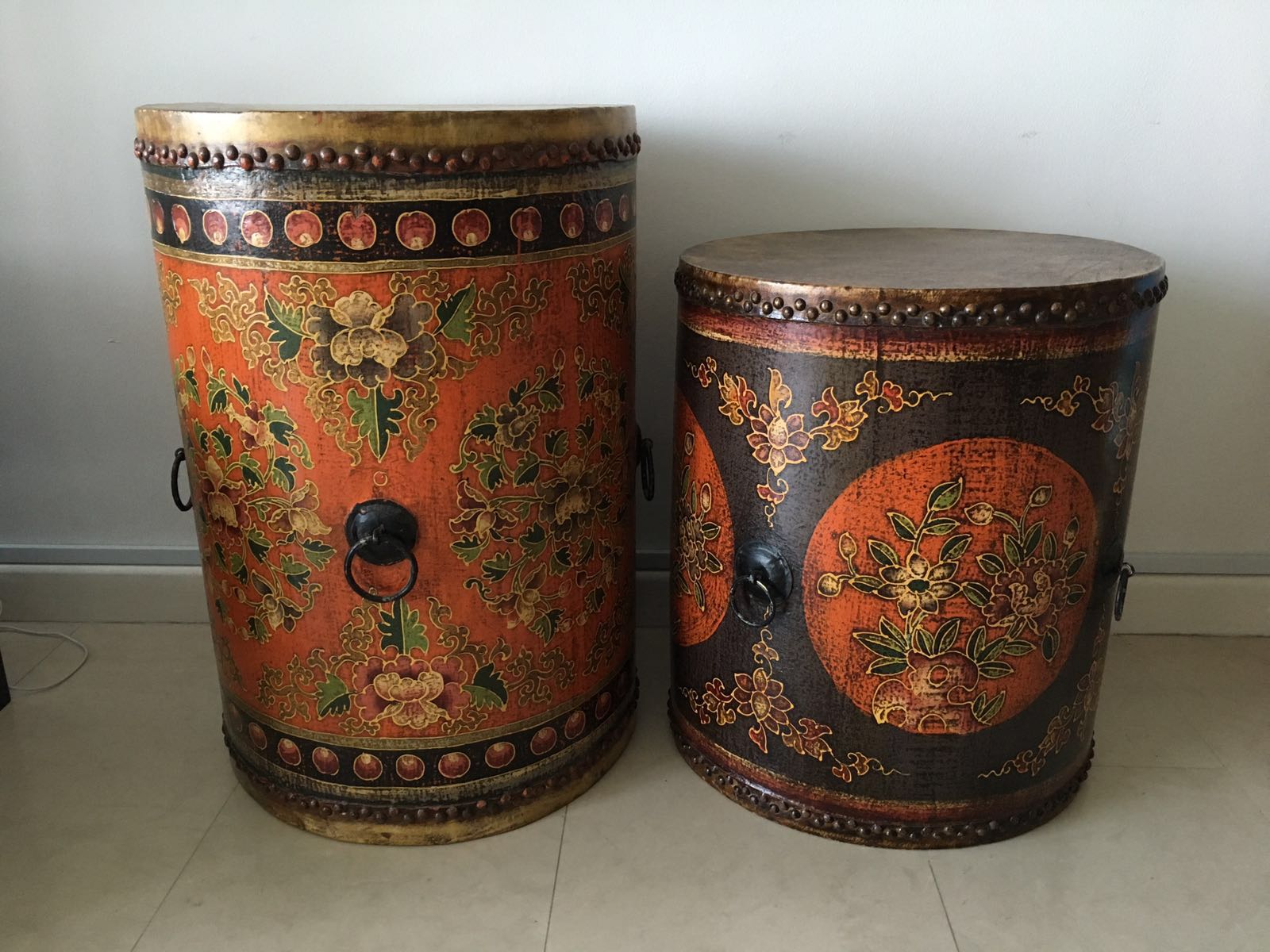Oriental drum side tables, Furniture & Home Living, Home Decor, Vases ...