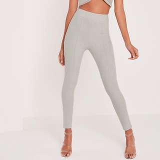 CARLI BYBEL x MISSGUIDED carli bybel faux suede panel leggings grey