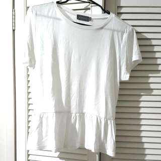Classic White T - Shirt With A Frill