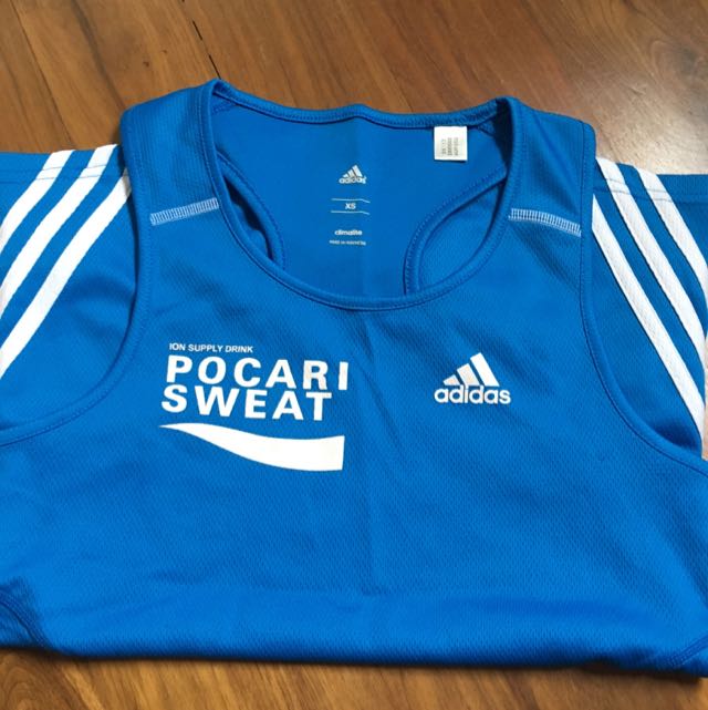Adidas Pocari Sweat Running Singlet, Sports, Sports Apparel on Carousell