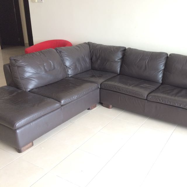 Harvey Norman Leather Sofa Home Furniture Furniture On Carousell