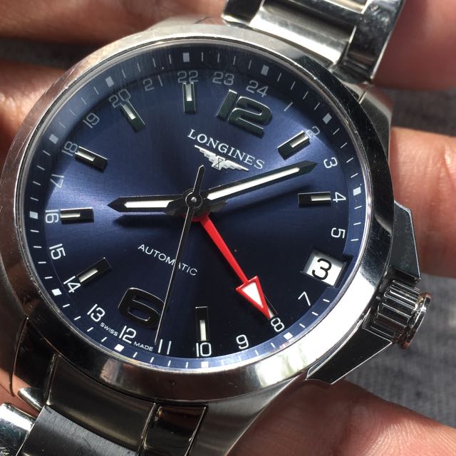 longines conquest gmt blue dial