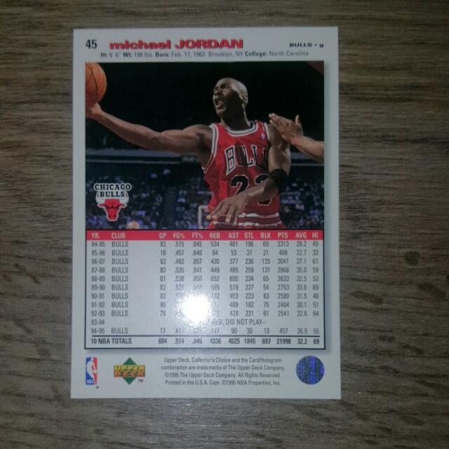 1995 upper deck collectors choice michael jordan