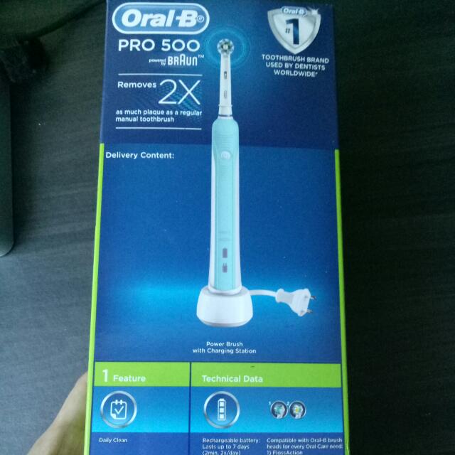 Oral B Pro 500 Electric Toothbrush (Warranty), Beauty & Personal Care