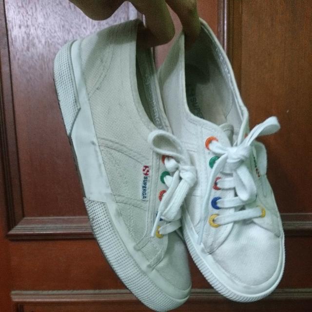 superga white rainbow